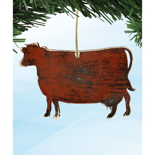 Designocracy Cow Wooden Ornament 99140O